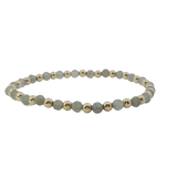 Elegant & Eye Catching Labradorite & Yellow Gold Filled Bead Bracelet - 7 Inch