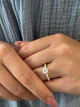Yellow 18 Karat Gold .35 Carats Diamond Stackable Round Engagement Ring
