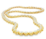 Elegant Diamond Necklaces 18K Yellow Gold 15.15 Carats Diamond Tennis Necklace - 18 Inch