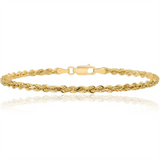 Elegant Precious Metal Bracelet 10K Gold Yellow 3.65mm Bracelet, 8 Inch