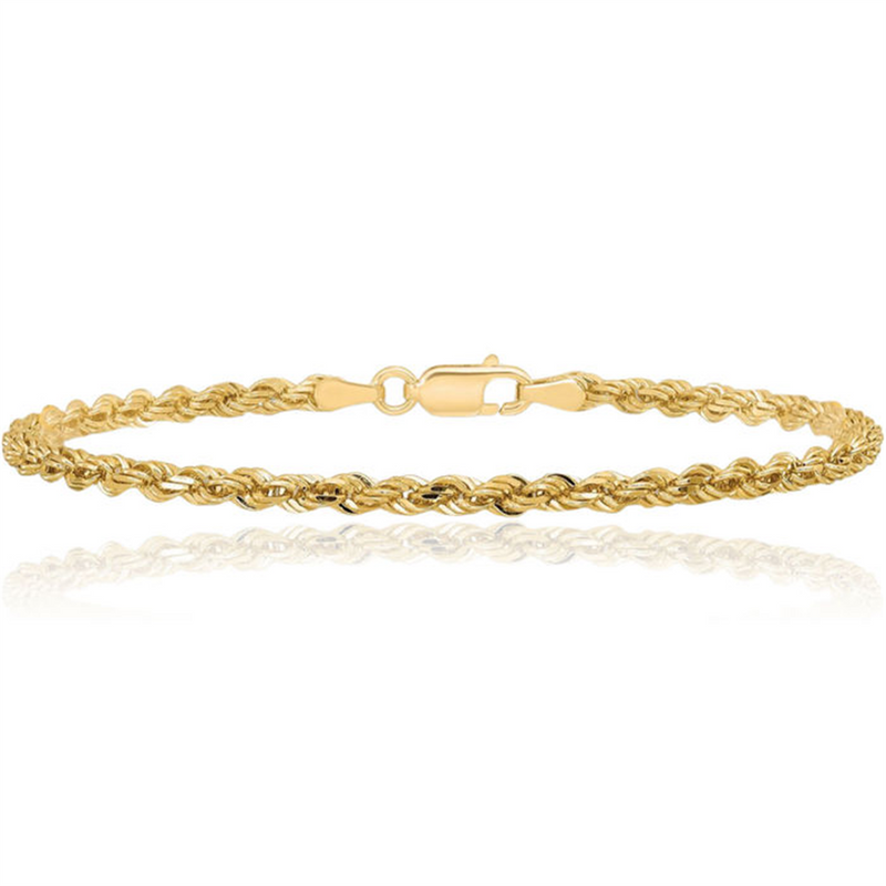 Elegant Precious Metal Bracelet 10K Gold Yellow 3.65mm Bracelet, 8 Inch