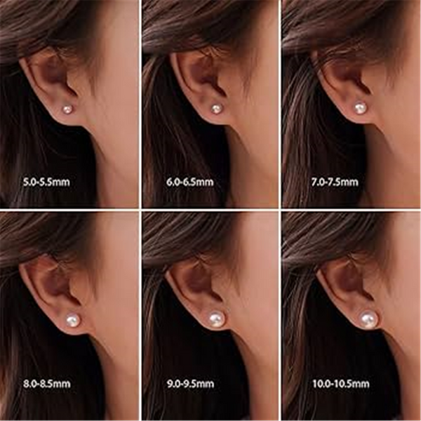 Akoya 5.0 x 5.5 MM Cultured Pearl Stud Earrings