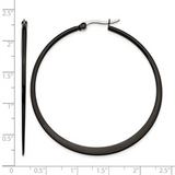 Black Stainless Steel Large Hoop Earrings