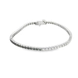 Sophisticated & Timeless Diamond Bracelets 14K White Gold 1.25 Carats Black Diamond & 1.0 Carat White Diamond Tennis Bracelet - 7 Inch