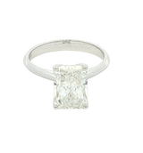 14K White Gold Radiant Cut 3.0 Carats Lab Grown Diamond Solitaire Ring