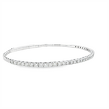 Sophisticated & Timeless Diamond Bracelets 14K Gold White & Titanium Flex Bangle Bracelet - 0.98 CTW, Size 6 Inch
