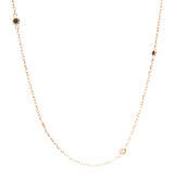 Elegant Diamond Necklaces 14K Rosé Gold 0.31 Carats Black & White Diamond Station Necklace - 18 Inch