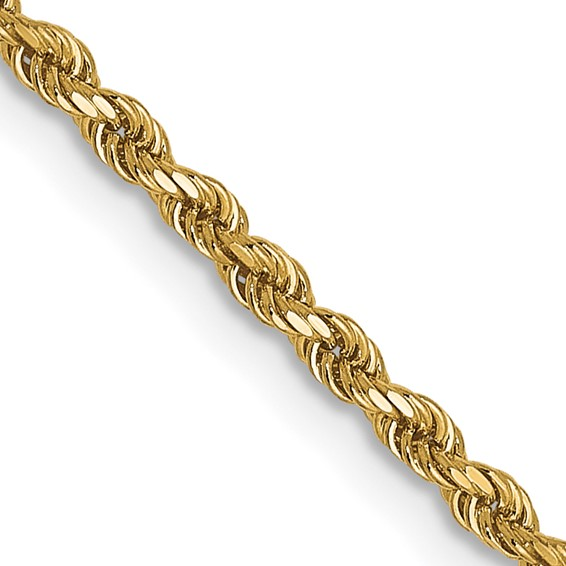 Yellow 10 Karat Gold 18 Inch Rope Chain