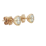 Classic & Contemporary 14K Yellow Gold 3.01 Carats Lab-Grown Bezel Diamond Stud Earrings