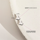 Sterling Silver Classic Polished Heart Earrings For Children