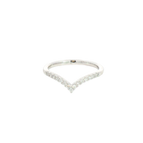 Elegant Diamond Bands 14K White Gold 0.15 Carats Diamond Chevron Band