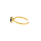 Bold & Elegant 18K Yellow Gold Oval 0.63 Carats Blue Sapphire & 0.12 Carats Diamond Halo Ring