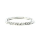 Elegant Diamond Bands 10K Gold White Stackable 1/10 Carats Diamond Anniversary Band