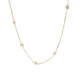Elegant Diamond Necklaces 14K Yellow Gold 0.82 Carats Diamond Station Necklace - 18 Inch
