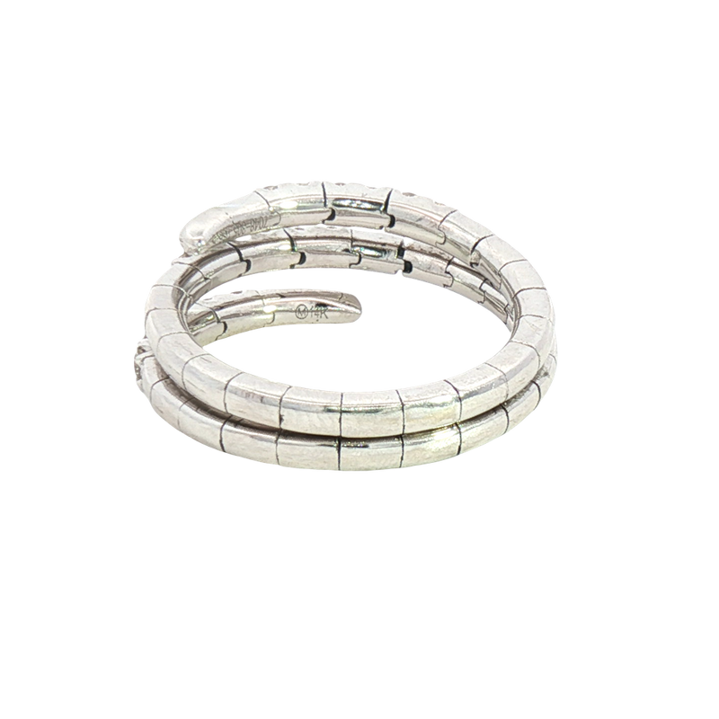 Elegant & Trendy 14K White Gold 0.40 Carats Diamond Flexible Bypass Ring