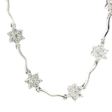 Elegant Diamond Necklaces 18K White Gold 1.19 Carat Diamond Floral Inspired Station Necklace