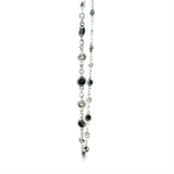 Elegant Diamond Necklaces 18K Gold White 1.31 Carats Black Diamond & 1.13 Carats White Diamond Station Necklace - 18 Inch