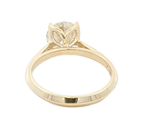 14K Yellow Gold Round Cut 2.0 Carats Lab Grown Diamond Knife Edge Solitaire Ring