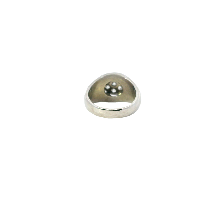 Estate 14K Gold White 0.84 Carats Diamond Accented Fashion Ring