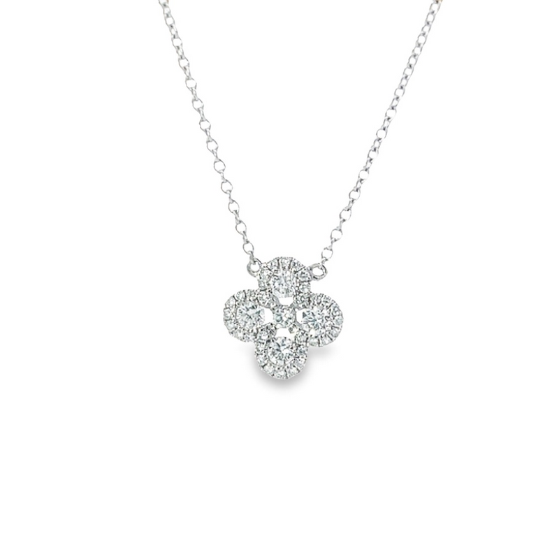 White 18 Karat Gold  0.40 Carats Diamond Drop Necklace