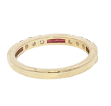 Elegant & Trendy 14K Yellow Gold 0.47 Carats Ruby & 0.35 Carats Diamond Stackable Ring