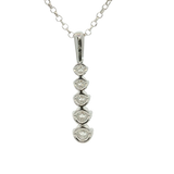 Elegant Diamond Necklaces 14K White Gold 0.50 Carats Diamond Vertical Drop Necklace - 18 Inch