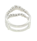14K White Gold 0.92 Carats Contoured Ring Guard