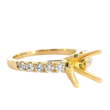 Elegant Diamond Mountings 18K Yellow Gold 2.0 Carats Round Setting -  0.40 Carats Diamond Ring