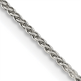 White Sterling Silver 1.25MM Wheat Chain, 24 Inch