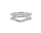 Classic & Stunning Diamond Ring Guards  14K White Gold 0.85 Carats Diamond Engagement Ring Guard