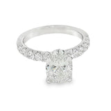 14K White Gold Oval & Round Cut 2.70 Carats Lab Grown Diamond Engagement Ring