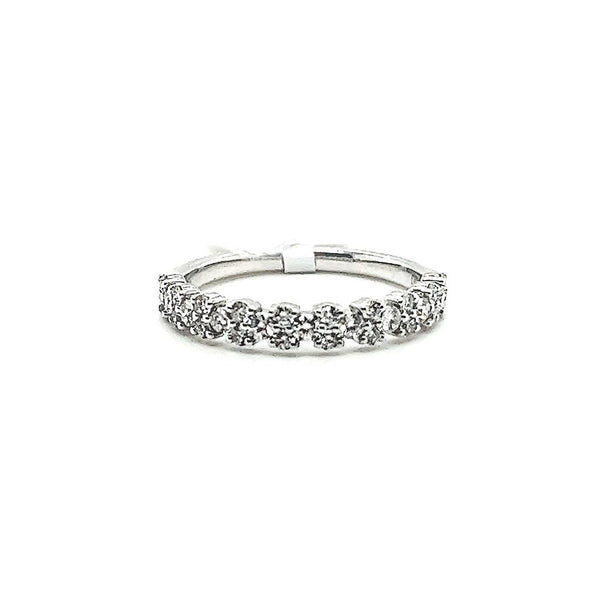 White 14 Karat Gold 0.5 Carats Diamond Stackable Band