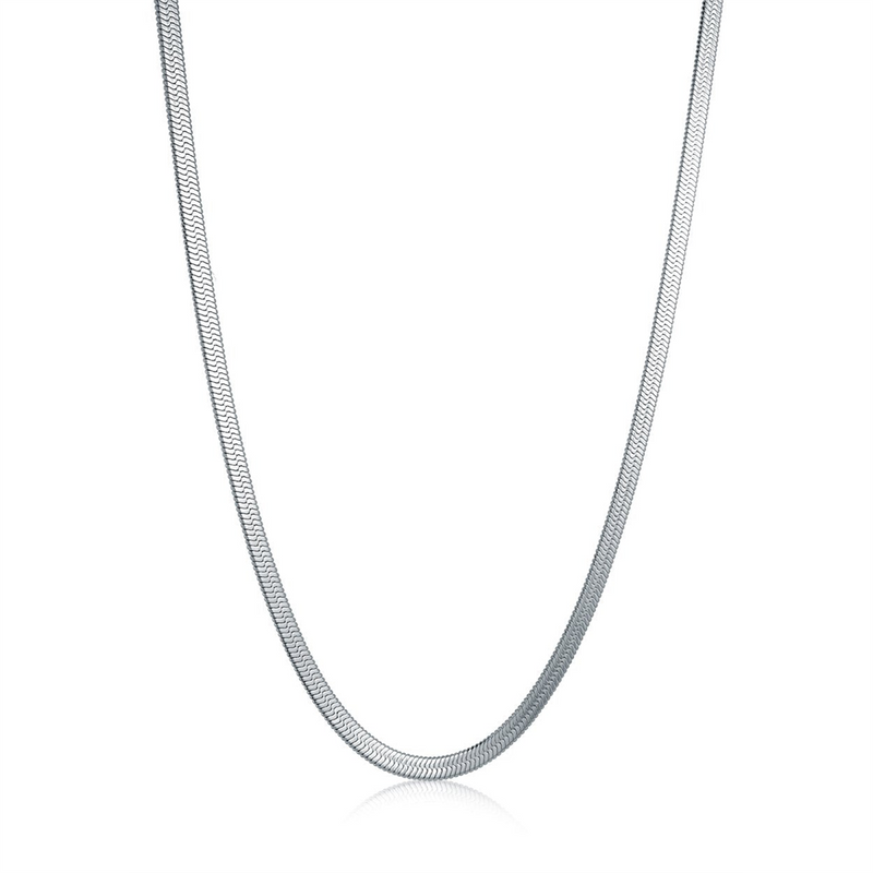 Stainless Steel 3.3 MM Herringbone Necklace- 18 Inch