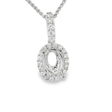 Elegant Diamond Necklaces & Pendants 18K White Gold 0.32 Carats Diamond Halo Semi Mount Pendant