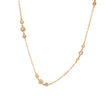 Elegant Diamond Necklaces 18K Rosé Gold 1.32 Carats Diamond Station Necklace - 16.5 Inch