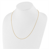 Elegant & Durable Designs 10K Gold Yellow 1.1mm Cable Link Chain, 22 Inch Adjustable