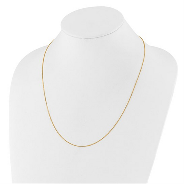 Elegant & Durable Designs 10K Gold Yellow 1.1mm Cable Link Chain, 22 Inch Adjustable
