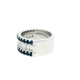 Bold & Elegant 14K Gold White Channel Set 1.41 Carats Baguette Diamond & 0.97 Carats Round Blue Sapphire Band