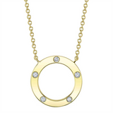 Elegant Diamond Necklaces 14K Yellow Gold 0.07 Carats Diamond Necklace - 18 Inch