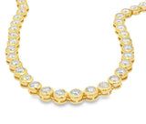 Elegant Diamond Necklaces 18K Yellow Gold 15.15 Carats Diamond Tennis Necklace - 18 Inch