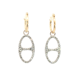 Classic & Contemporary 14K Yellow & White Gold 0.49 Carats Diamond Earrings