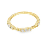 Elegant Diamond Bands 14K Gold Yellow 0.23 Carats Diamond Stackable Band