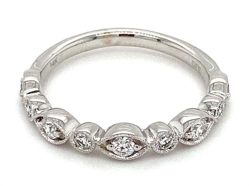 White 14 Karat Gold 0.25 Carats Diamond Anniversary Band