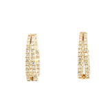 Classic & Contemporary 14K Yellow Gold 0.52 Carats Diamond Medium Oval Hoop Earrings