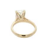 14K Yellow Gold Radiant Cut 4.0 Carats Lab Grown Diamond Knife Edge Solitaire Ring