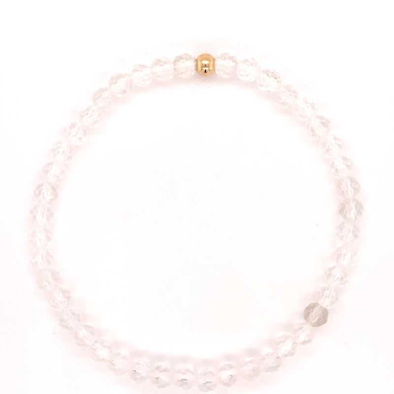 April Birthstone Clear Quartz Bead Bracelet
