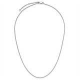 White Sterling Silver 1.3mm Wheat Chain, 18 Inch