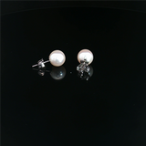 Timeless & Sophisticated Design 14K White Gold 5.5 - 6.0 MM Saltwater Akoya Cultured Pearl Stud Earrings