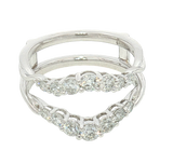 14K White Gold 0.92 Carats Contoured Ring Guard