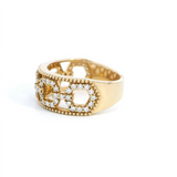 Contemporary Diamond Fashion Bands & Rings 14K Yellow Gold Open Link Diamond Accented 8.5mm Fashion Band, 0.55 Carats